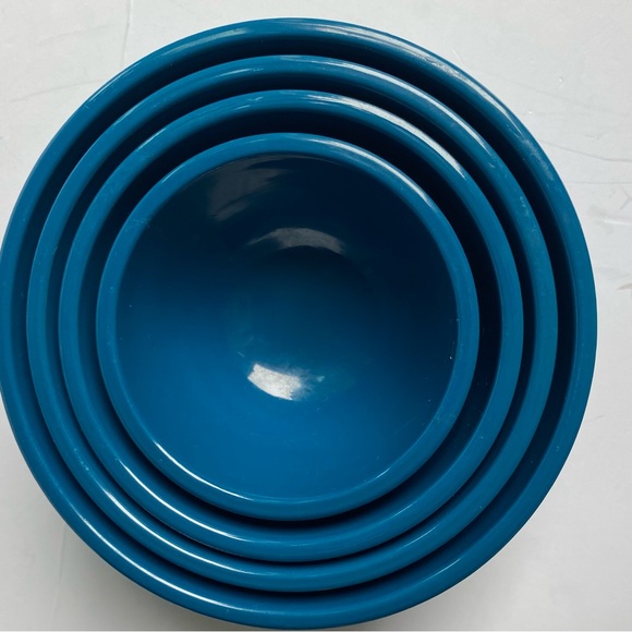TarHong Melamine Bowls Set Of 4 Turquoise Aqua Blue 5.75” Tar Hong Nesting - Picture 3 of 16
